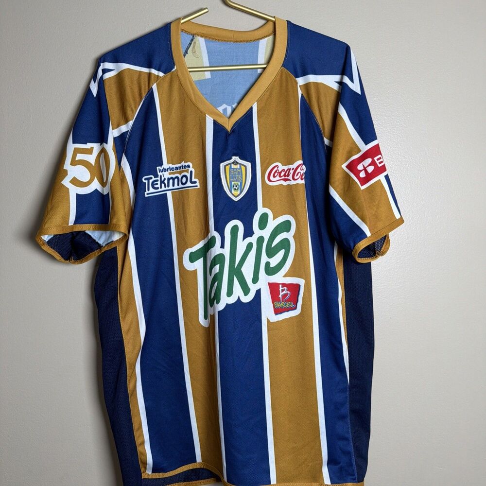 Vintage San Luis Futbol Club FC Soccer Jersey Shirt Size TAKIS Corona Tekmol